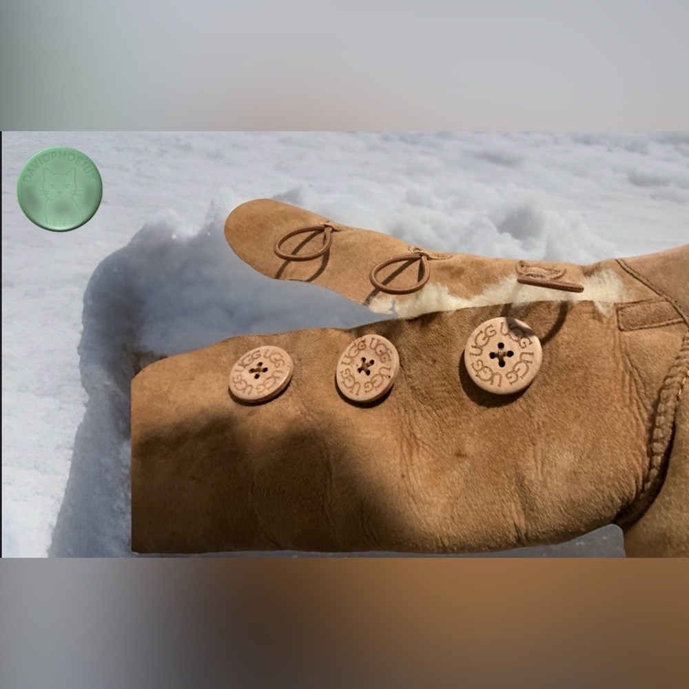 UGG Brown Suede Bailey Three Button Accent Booties | Women's Size 6 - Picture 6 of 12